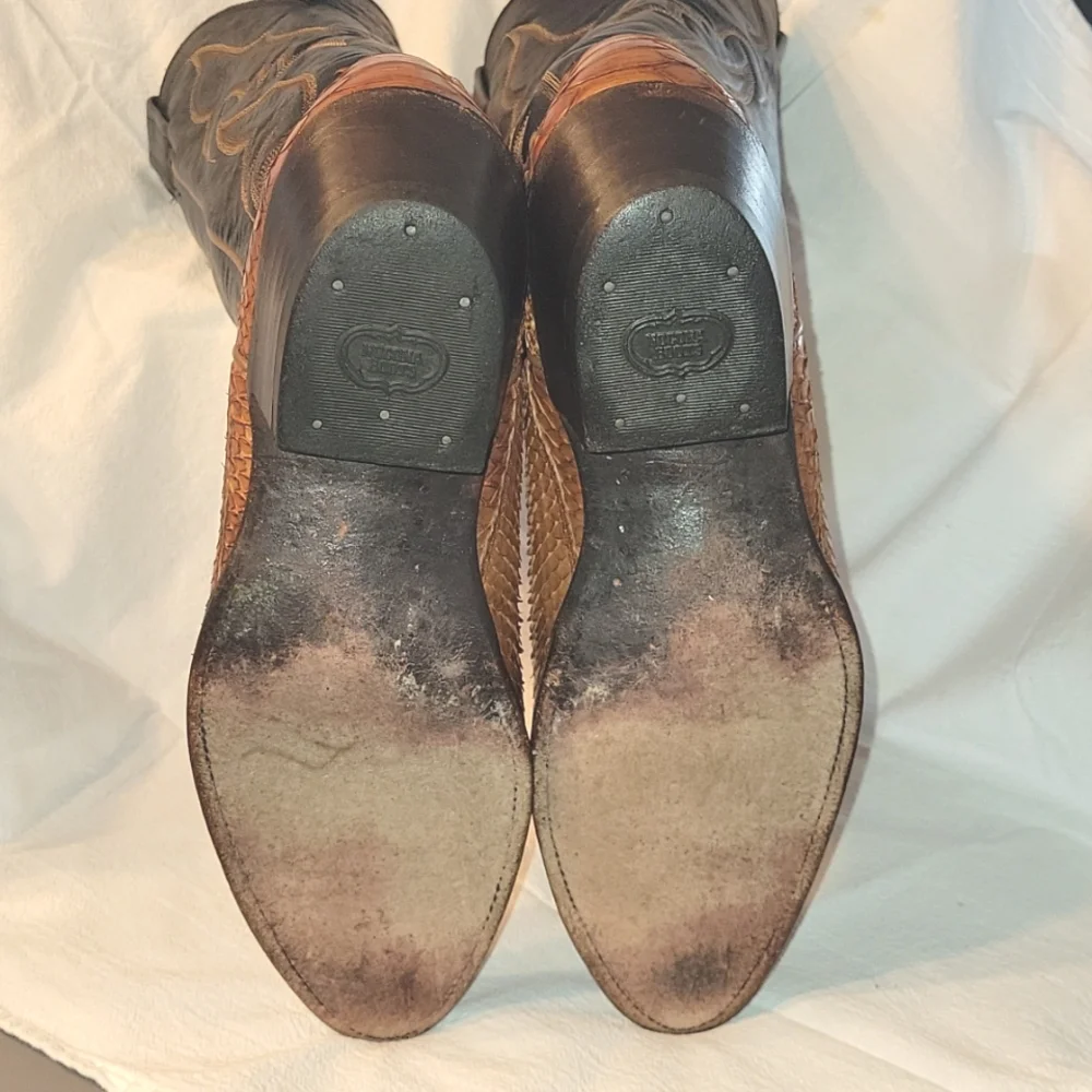 Nocona 44256 Men's Brown Leather Western Boots Sz. 8.5 D - Picture 7 of 9